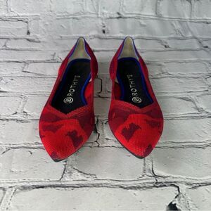 Rothy's Red Camouflage Pointed Toe Patterned Flats